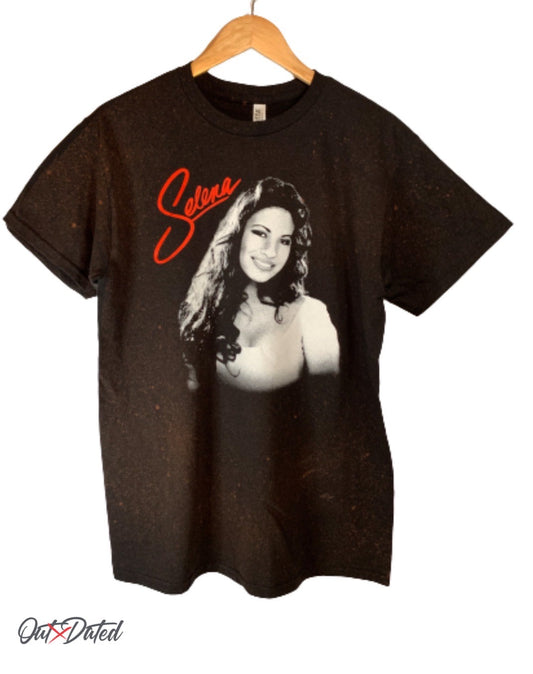 Selena Tee w/Bleach Splatters